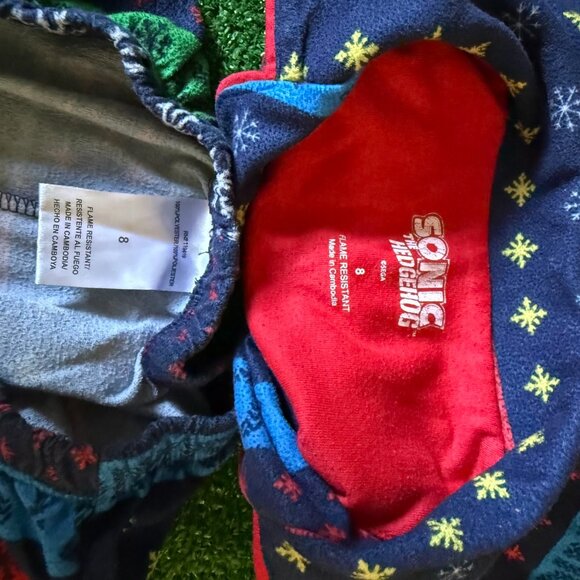 Sonic the Hedgehog Toddlers Boy's Winter Holiday 2PC Flannel Pajama Set Size 8 - Picture 14 of 15